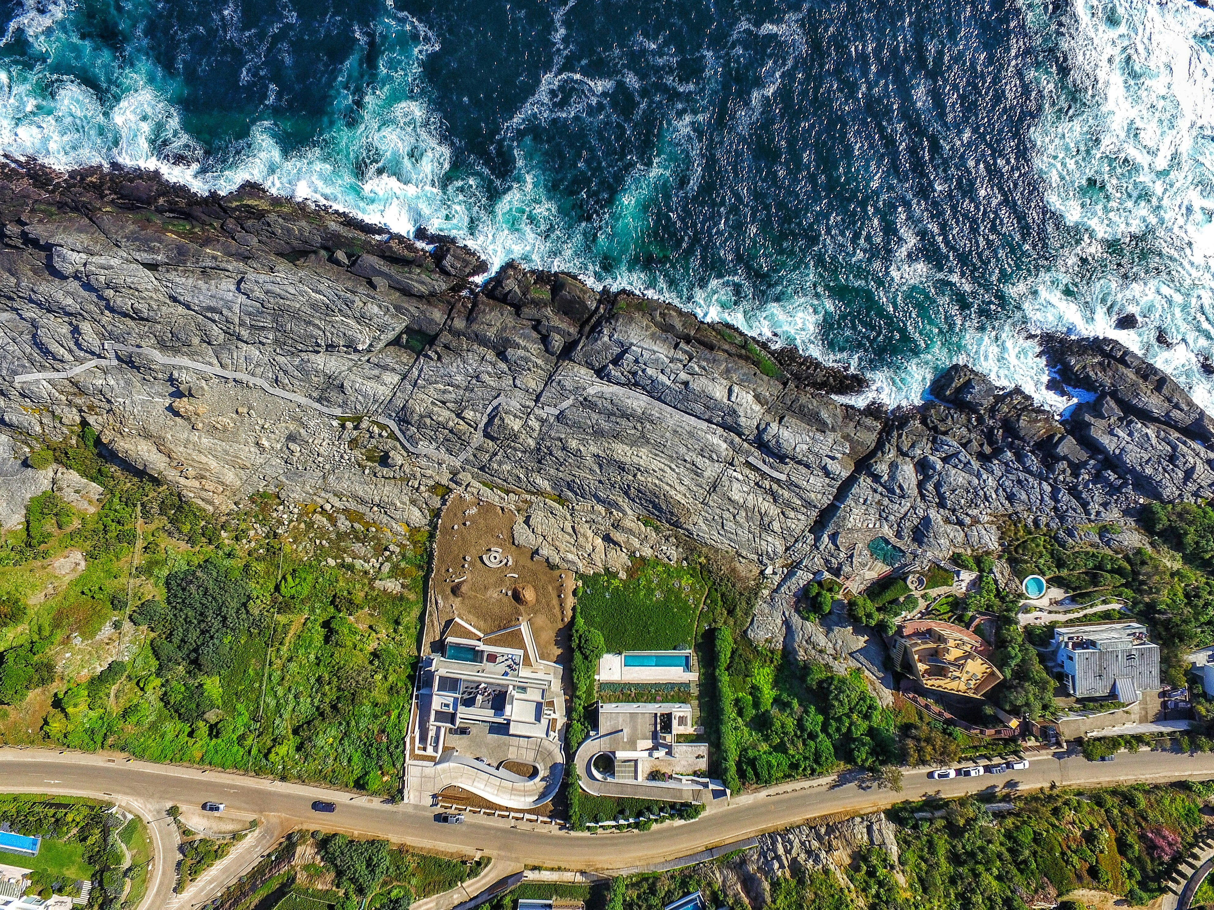 aerial view of seashore island